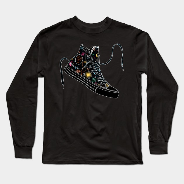 Leo high tops - Pastel &amp; black Long Sleeve T-Shirt by MickeyEdwards